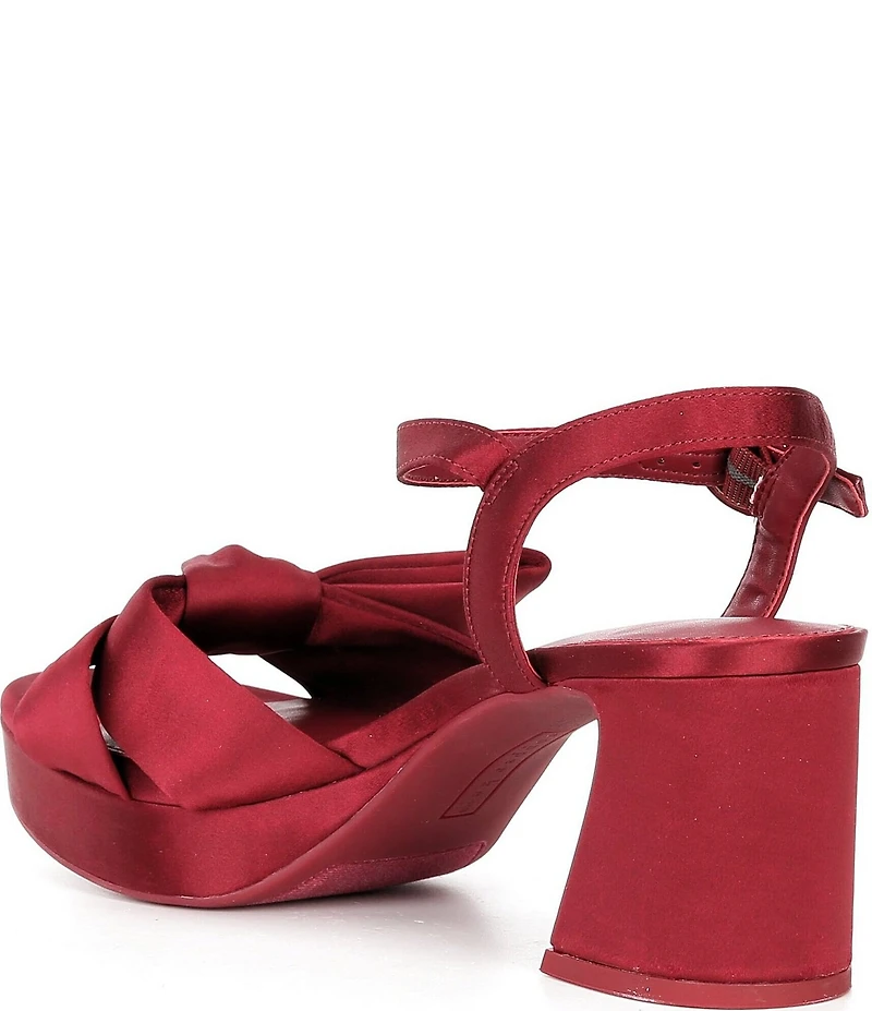 Copper Key Lux Satin Bow Family Matching Platform Dress Sandals