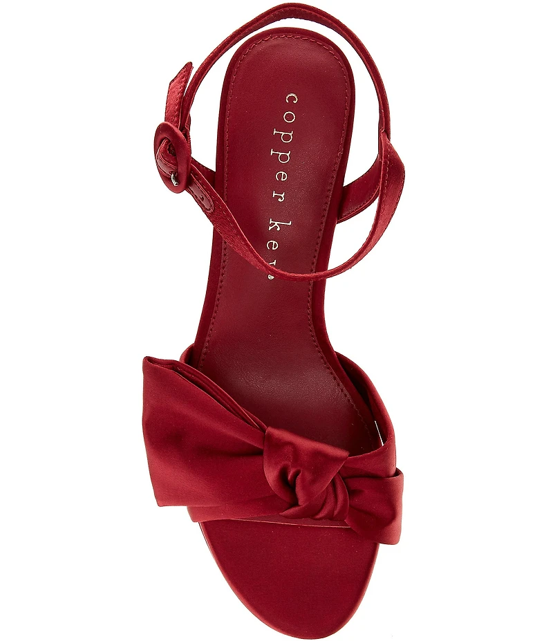 Copper Key Lux Satin Bow Family Matching Platform Dress Sandals