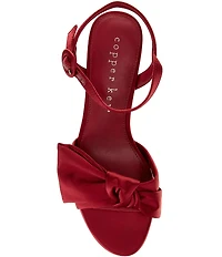 Copper Key Lux Satin Bow Family Matching Platform Dress Sandals