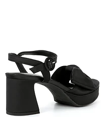Copper Key Lux Satin Bow Family Matching Platform Dress Sandals