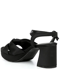 Copper Key Lux Satin Bow Family Matching Platform Dress Sandals