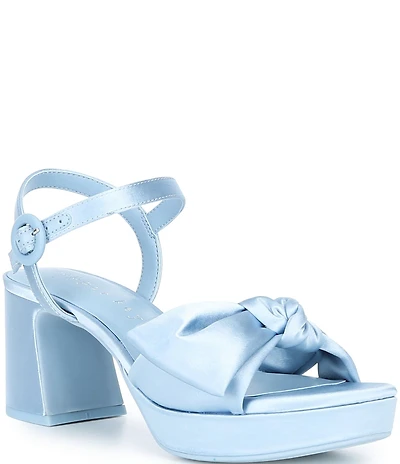 Copper Key Lux Satin Bow Family Matching Platform Dress Sandals