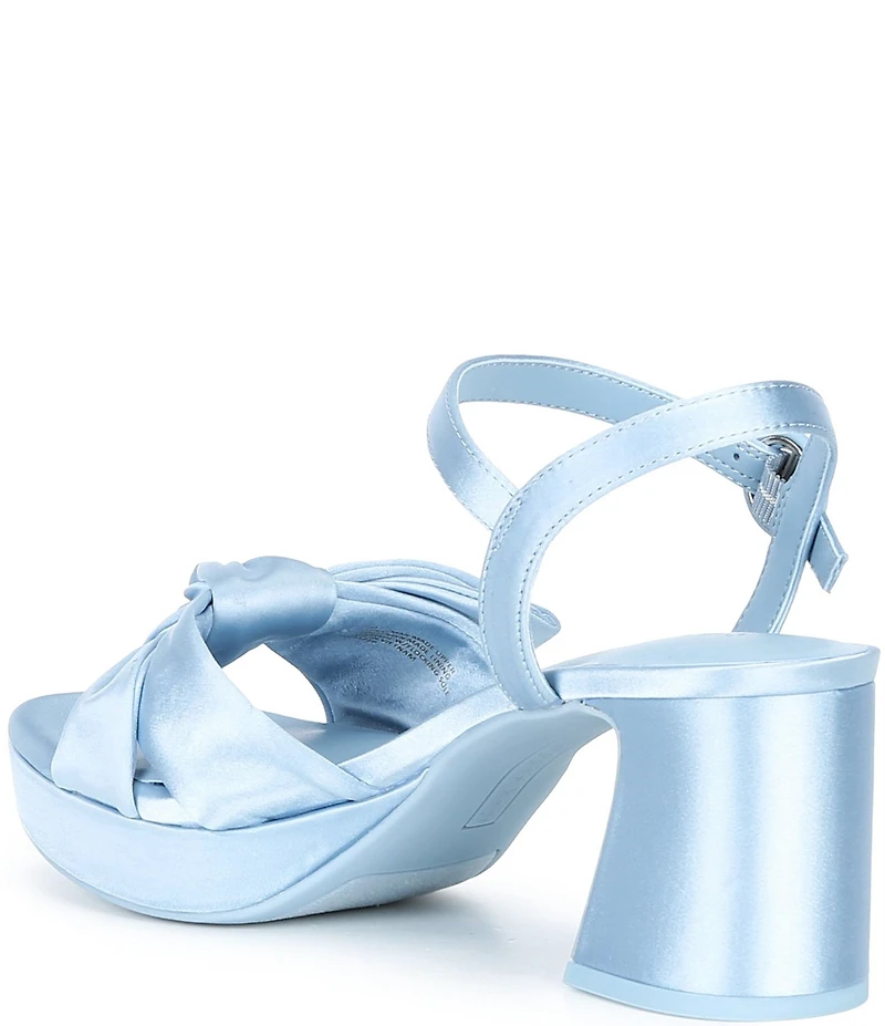 Copper Key Lux Satin Bow Family Matching Platform Dress Sandals