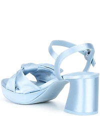 Copper Key Lux Satin Bow Family Matching Platform Dress Sandals