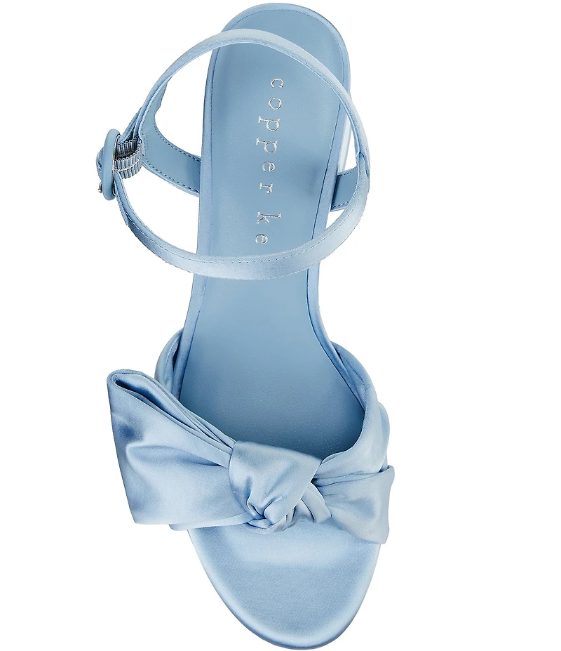Copper Key Lux Satin Bow Family Matching Platform Dress Sandals