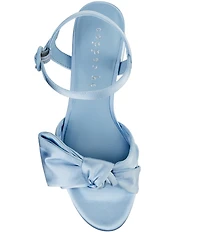 Copper Key Lux Satin Bow Family Matching Platform Dress Sandals