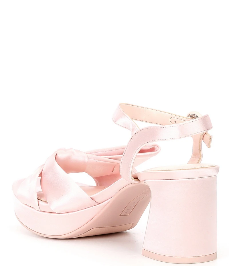 Copper Key Lux Satin Bow Family Matching Platform Dress Sandals