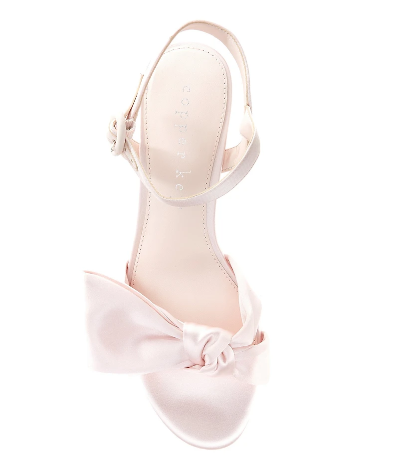 Copper Key Lux Satin Bow Family Matching Platform Dress Sandals