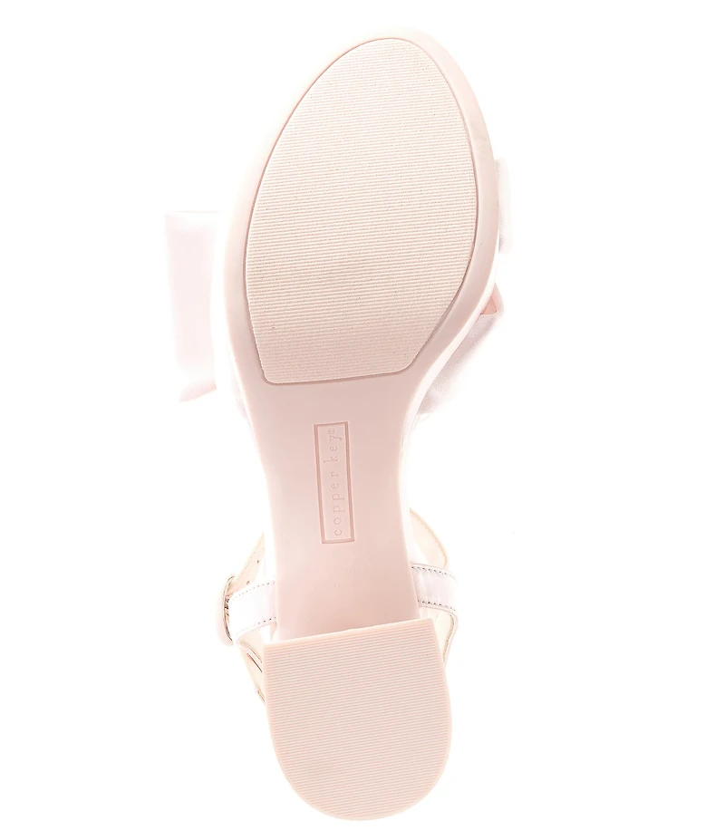 Copper Key Lux Satin Bow Family Matching Platform Dress Sandals