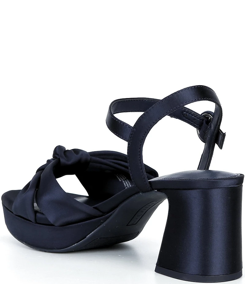 Copper Key Lux Satin Bow Family Matching Platform Dress Sandals