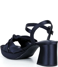 Copper Key Lux Satin Bow Family Matching Platform Dress Sandals