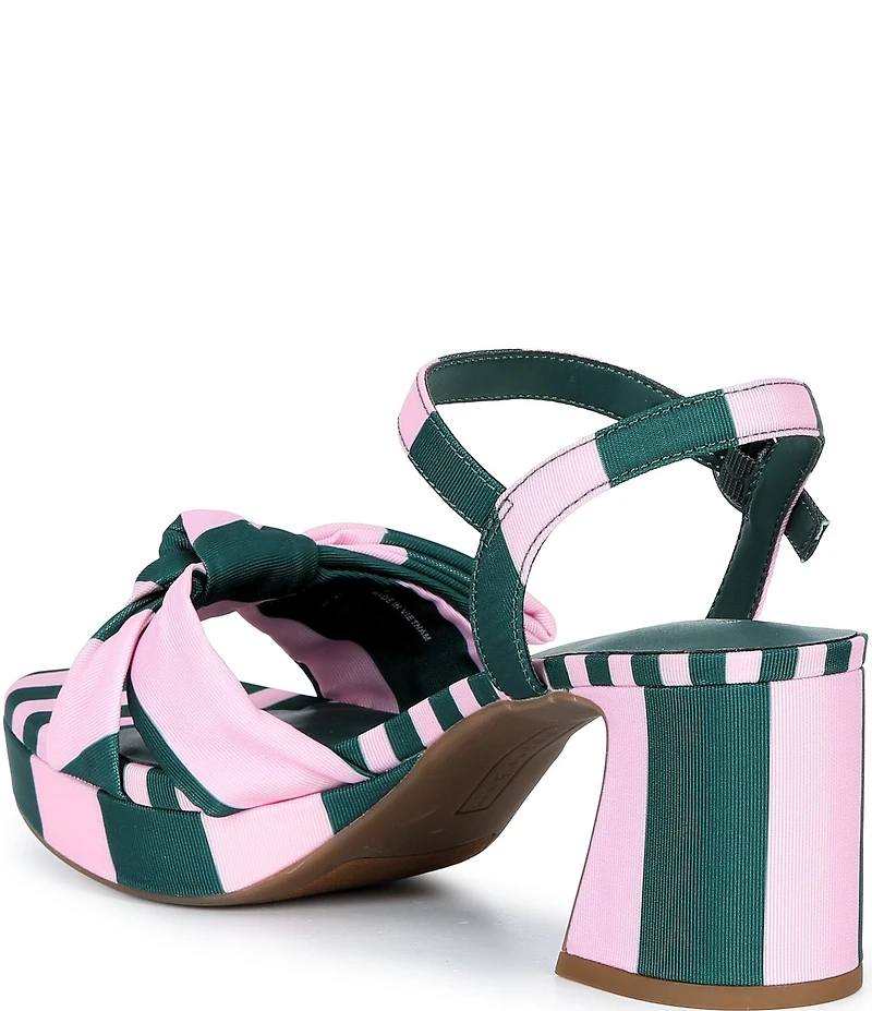 Copper Key Lux Striped Bow Platform Dress Sandals