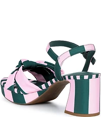 Copper Key Lux Striped Bow Platform Dress Sandals