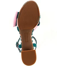 Copper Key Lux Striped Bow Platform Dress Sandals