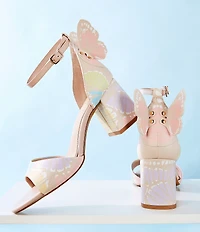 Copper Key Majesty Leather Butterfly Print Wing Ornament Dress Sandals