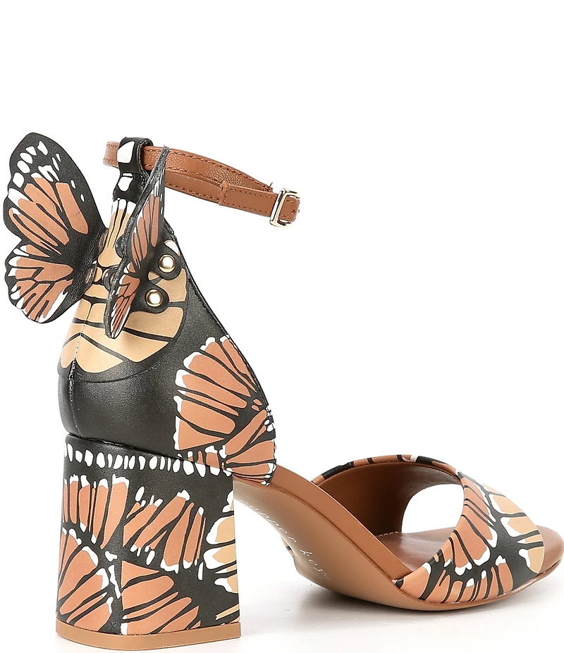 Copper Key Majesty Leather Butterfly Print Wing Ornament Dress Sandals