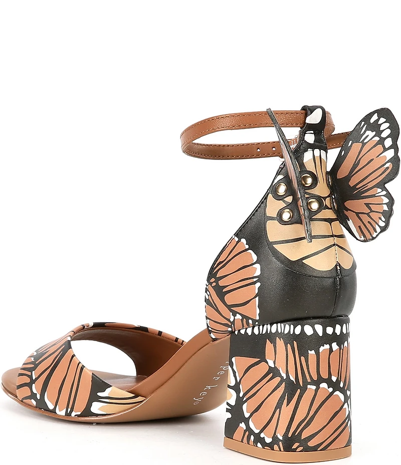Copper Key Majesty Leather Butterfly Print Wing Ornament Dress Sandals