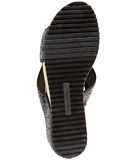 Copper Key Melrose Rhinestone Cross Band Platform Wedge Slide Sandals