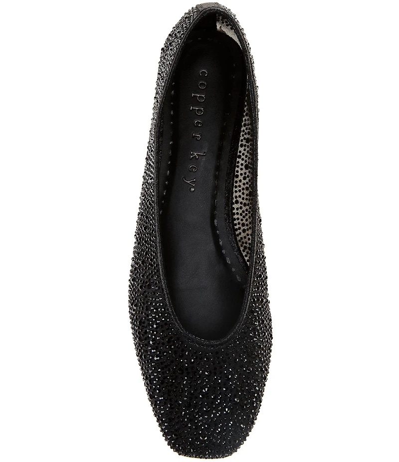 Copper Key Nola Mesh Rhinestone Dress Ballet Flats