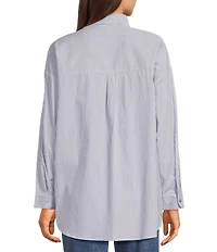 Copper Key Oversized Stripe Button-Front Shirt