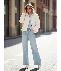 Copper Key Pearl Embellished Jeans