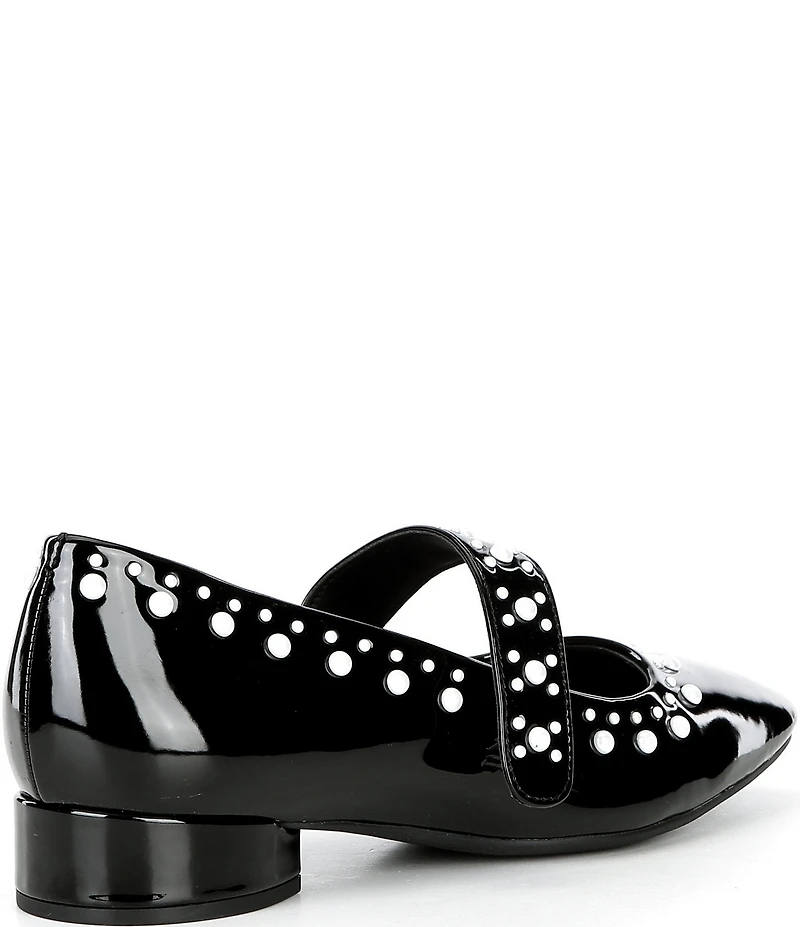 Copper Key Studded Pearl Patent Mary Jane Pumps