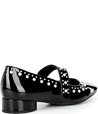 Copper Key Studded Pearl Patent Mary Jane Pumps