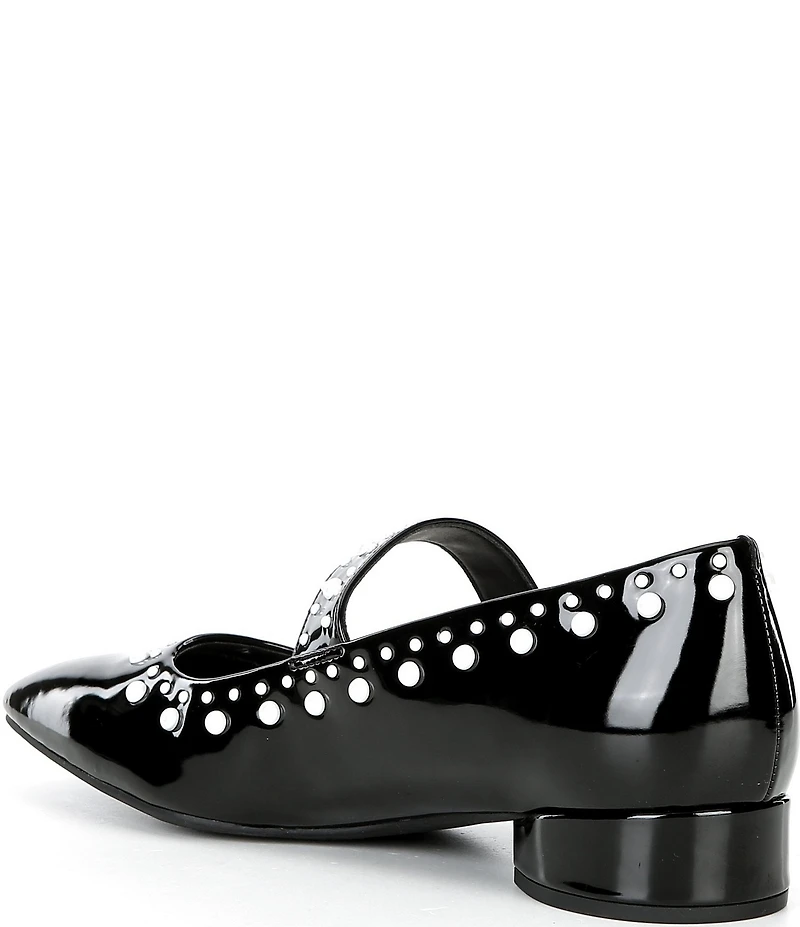 Copper Key Studded Pearl Patent Mary Jane Pumps