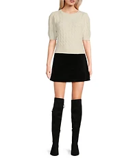 Copper Key Pearled Short Sleeve Sweater