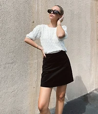 Copper Key Pearled Short Sleeve Sweater