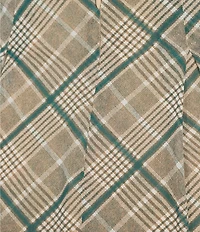 Copper Key Plaid Pleated Midi Skirt