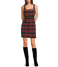 Copper Key Plaid Pinafore Dress
