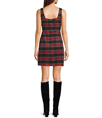 Copper Key Plaid Pinafore Dress