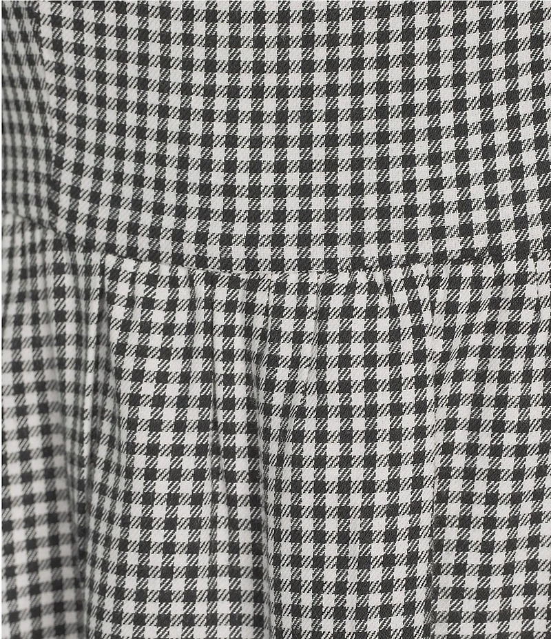 Copper Key Plaid Smocked Tiered Dress