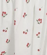 Copper Key Pleated Cherry Print Coordinating Maxi Skirt