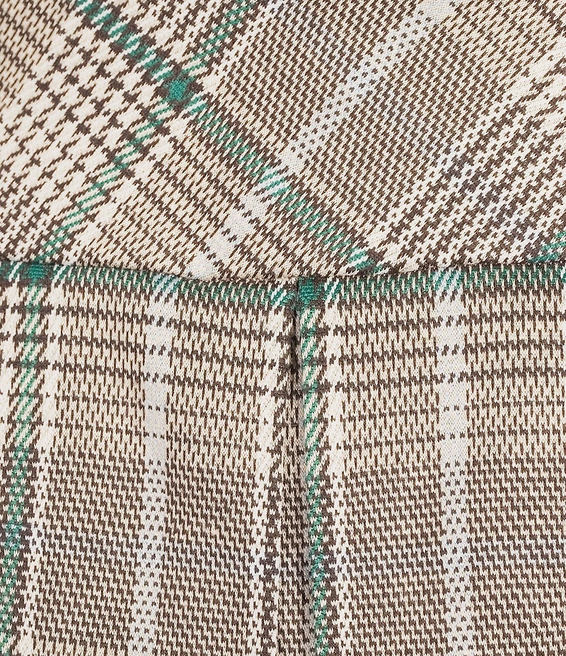Copper Key Pleated Plaid Mini Skirt