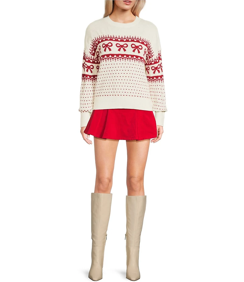 Copper Key Pleated Velvet Mini Skirt