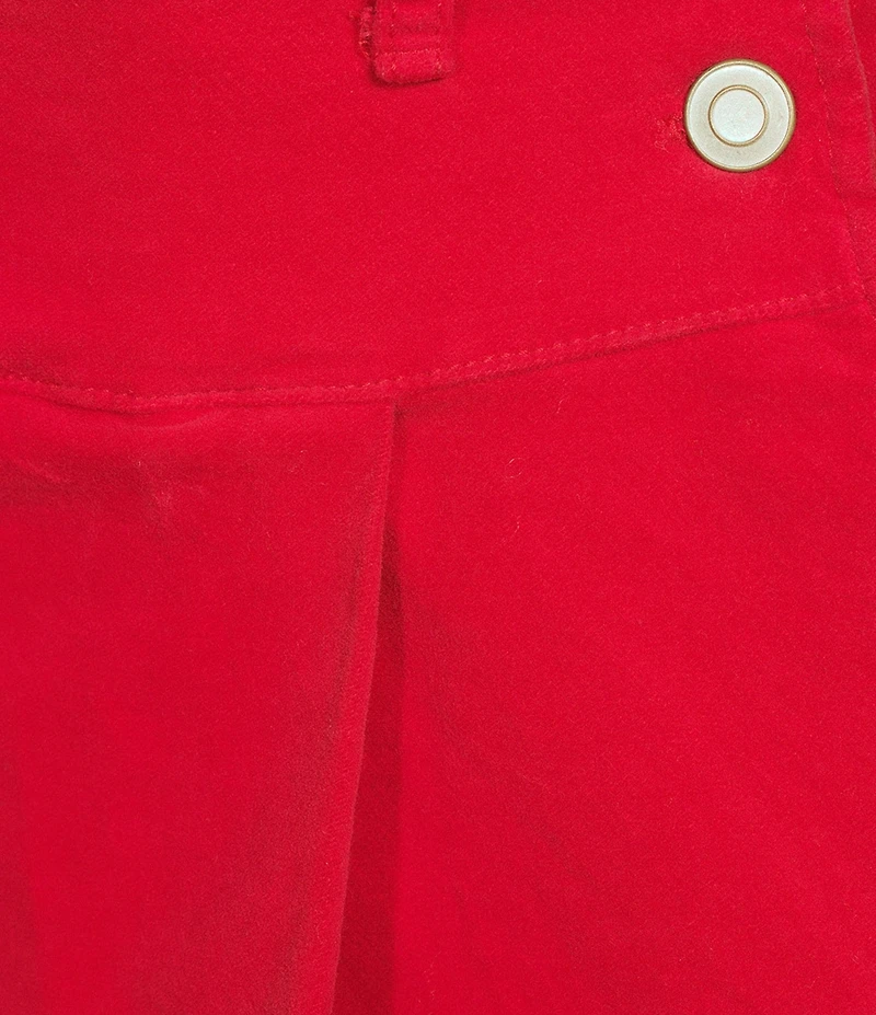 Copper Key Pleated Velvet Mini Skirt