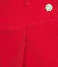 Copper Key Pleated Velvet Mini Skirt