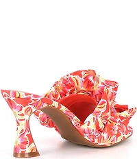 Copper Key Promenade Floral Satin Ruffle Dress Slides