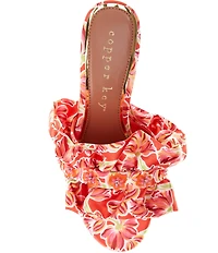 Copper Key Promenade Floral Satin Ruffle Dress Slides