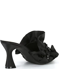 Copper Key Promenade Satin Ruffle Dress Slide Sandals