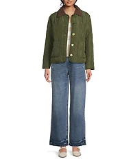 Copper Key Quilted Corduroy Collar Jacket