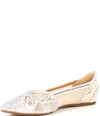 Copper Key Ritzie Satin Mesh Rhinestone Butterfly Dress Flats