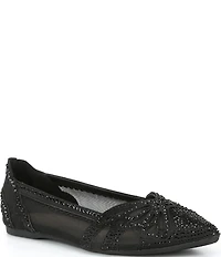 Copper Key Ritzie Satin Mesh Rhinestone Butterfly Dress Flats