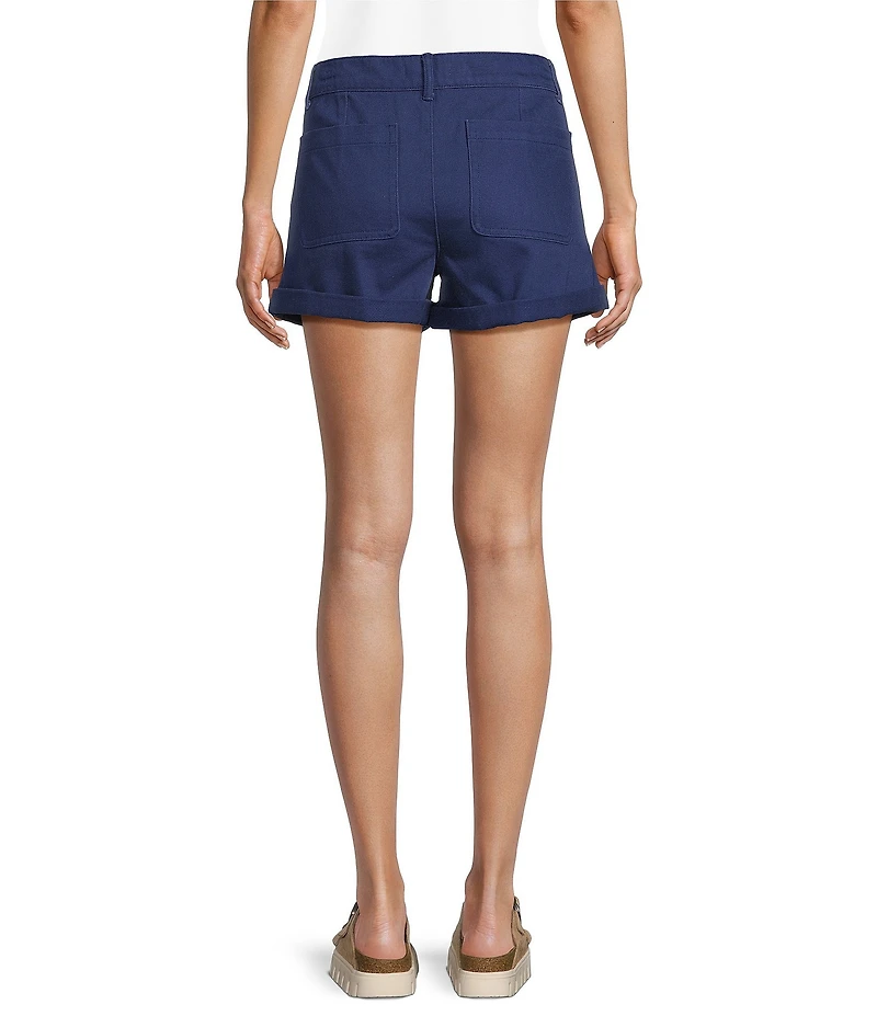 Copper Key Roll Cuff Hem Trouser Shorts