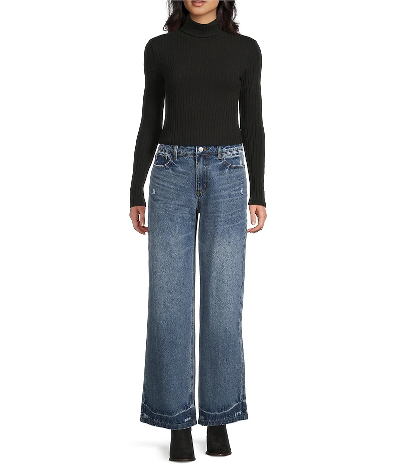 Copper Key Roll Neck Rib Sweater