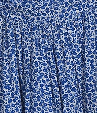 Copper Key Ruched Sleeveless Blue Midi Dress