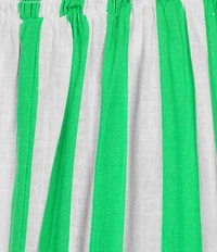 Copper Key Ruched Sleeveless Green Strips Midi Dress