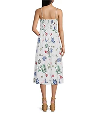 Copper Key Ruched Sleeveless Midi Dress